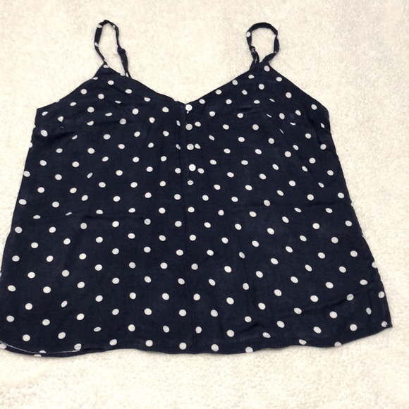 Old Navy XS navy blue white polka dot pattern cami top - Picture 1 of 3
